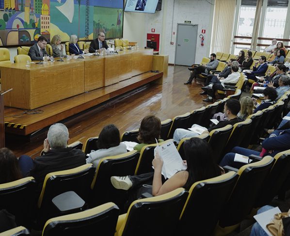 Público acompanha a 2ª Jornada da Saúde, evento realizado no dia 1 de setembro de 2025 pelo Centro de Estudos Legislativos da Procuradoria-Geral da Câmara Municipal de São Paulo, no Auditório Prestes Maia.