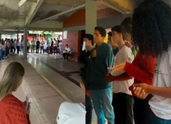 Grupo de estudantes cristãos do IFMA em Imperatriz realiza encontros semanais de oração e adoração durante o intervalo das aulas no campus (Foto: Reprodução)
