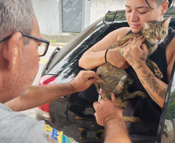 Prefeitura realiza vacinação antirrábica de cães e gatos no bairro Santa Fé