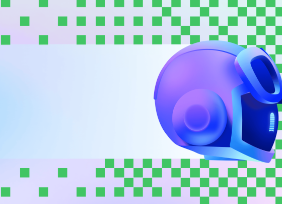Copilot appears against a decorative background with scattered green squares.