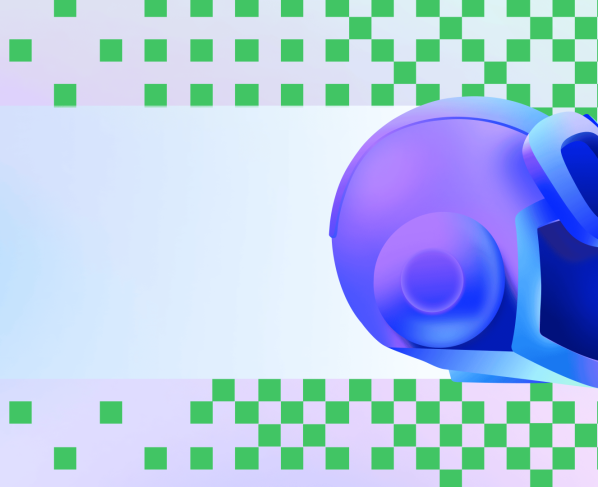 Copilot appears against a decorative background with scattered green squares.